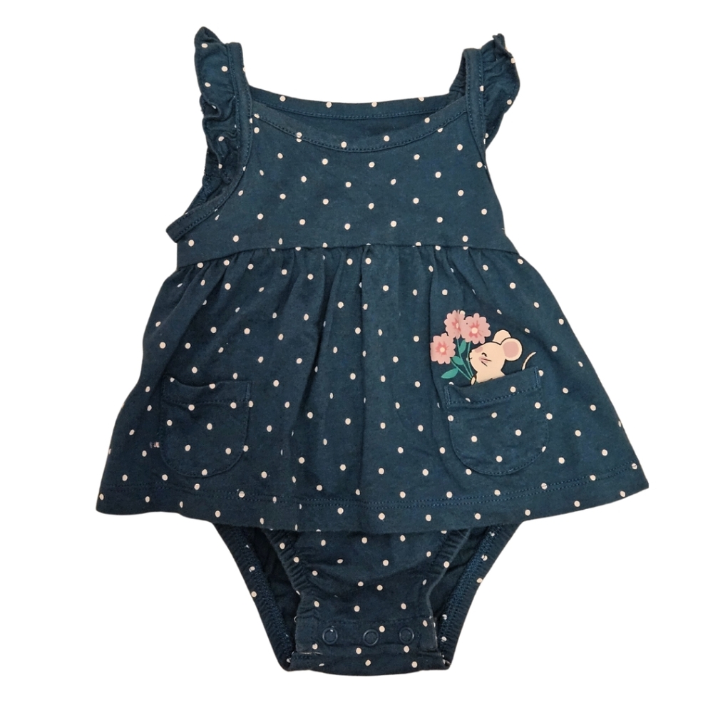 Carter's Polka Dot Pocket Mouse Bodysuit Dress